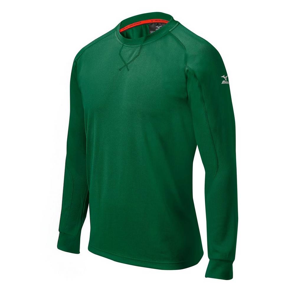 Mizuno Comp Long Sleeve Training Férfi Futópóló Zöld UNM018247